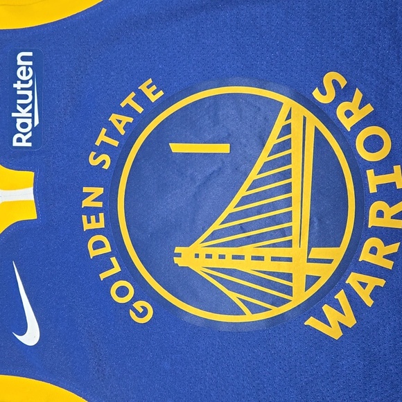 Nike Golden State Warriors Icon Edition Jersey Blue/White/Yellow Size XL NWT - Picture 6 of 12